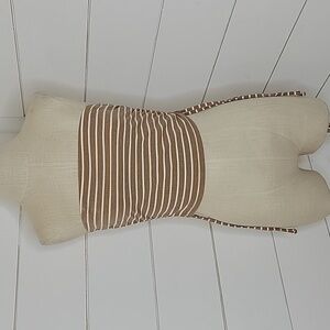 Fitz & Eddi large adjustable ribbed tube top brown with white stripes